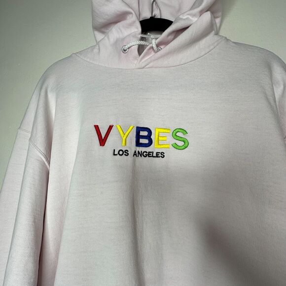 RARE Saint Luis NYC Light Pink Sweatshirt Hoodie VYBES Los Angeles David Bowie M - Picture 4 of 16